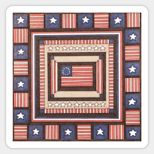 Stars and Stripes Color Square Sticker